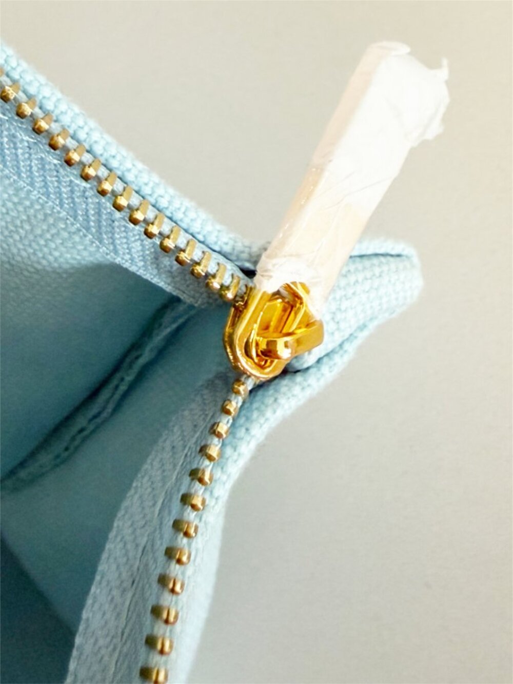 AURELIE BIDERMANN light aqua Blue Canvas Zip Top Dust Bag - Picture 6 of 6